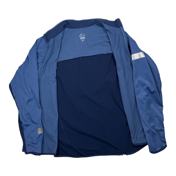Nike Dri‑FIT Full‑Zip Running Jacket Men’s L Blue/Navy Waffle Lining Reflective - Picture 7 of 10